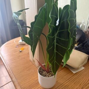 Elegant Green Faux Plant in White Pot